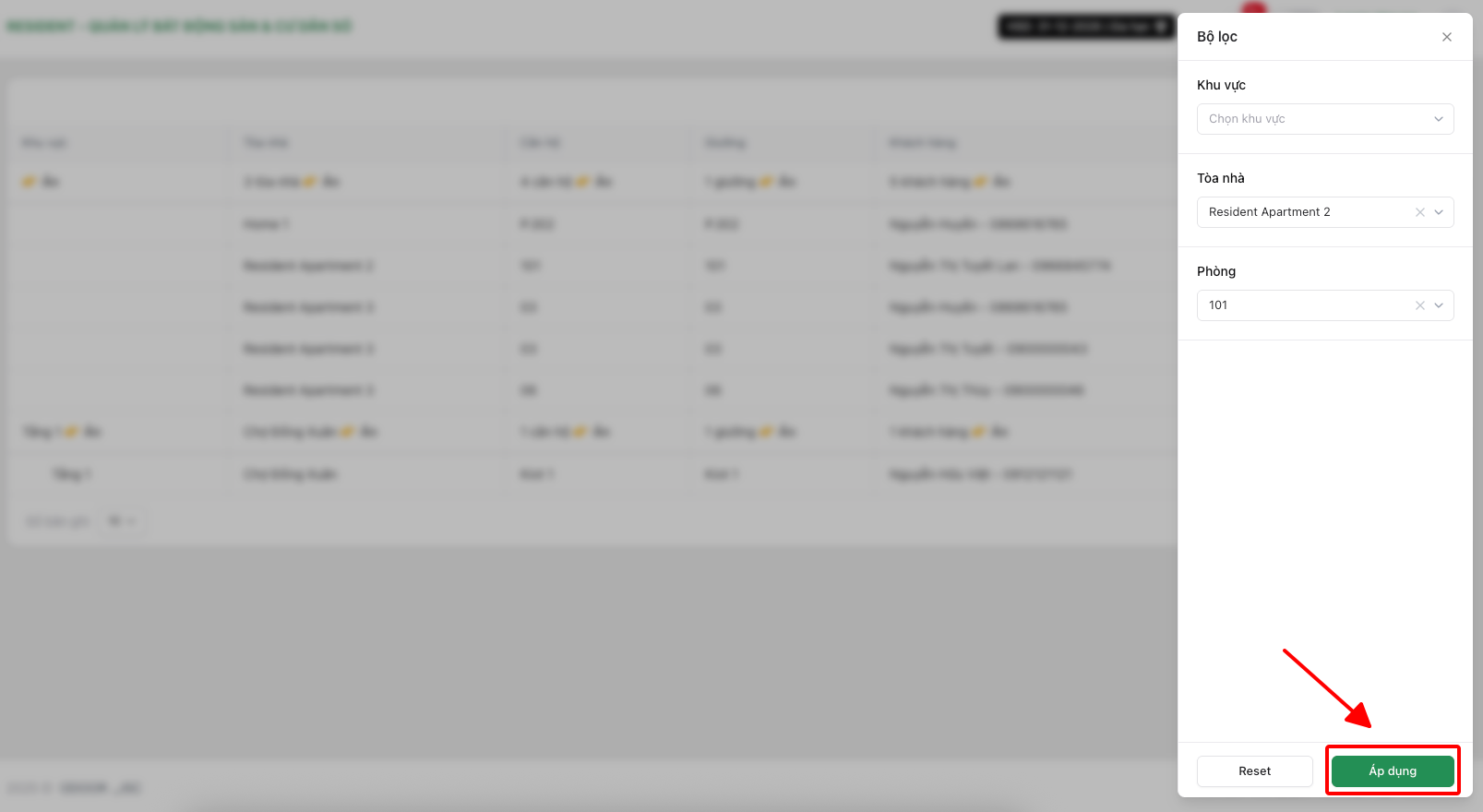 Bộ lọc chi tiết